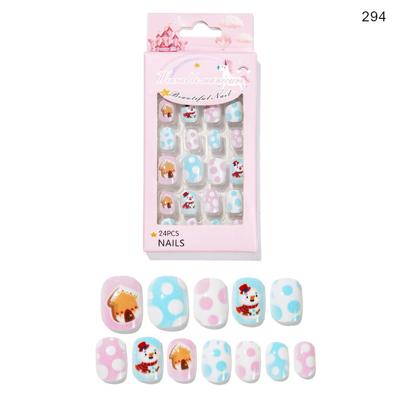 24 piezas de uñas navideñas para niños