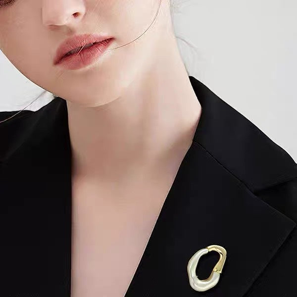 Broche redondo brillante con ramillete para mujer, estilo clásico exquisito