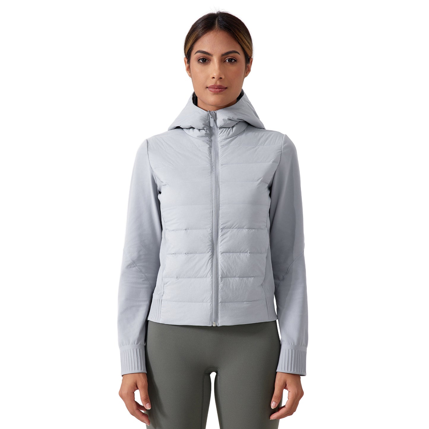 Chaqueta de plumón con capucha fina para mujer, resistente al viento, impermeable y cálida