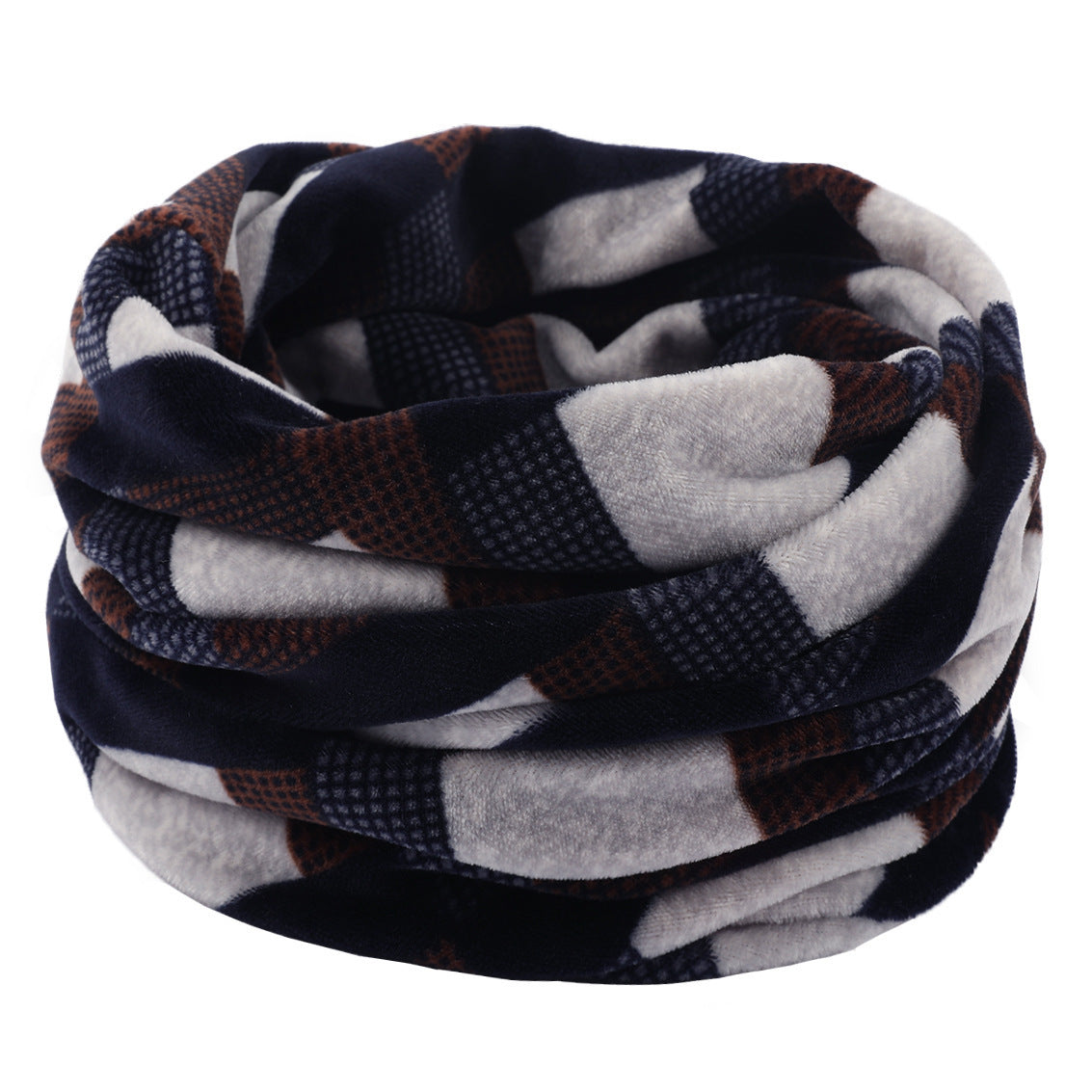 Warm Short Velvet Double-layer Knitted Scarf