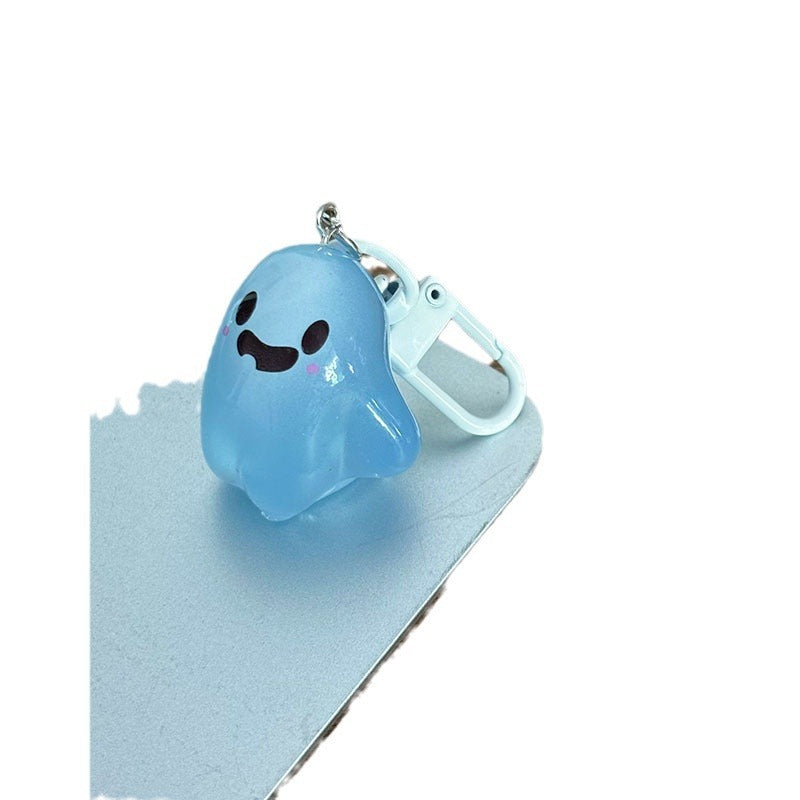 Halloween Jelly Ghost Keychain Cartoon Luminous Pendant