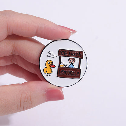 Lindo broche de aleación con forma de patito de dibujos animados