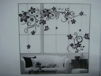 Adhesivo de vinilo para pared, diseño de flores