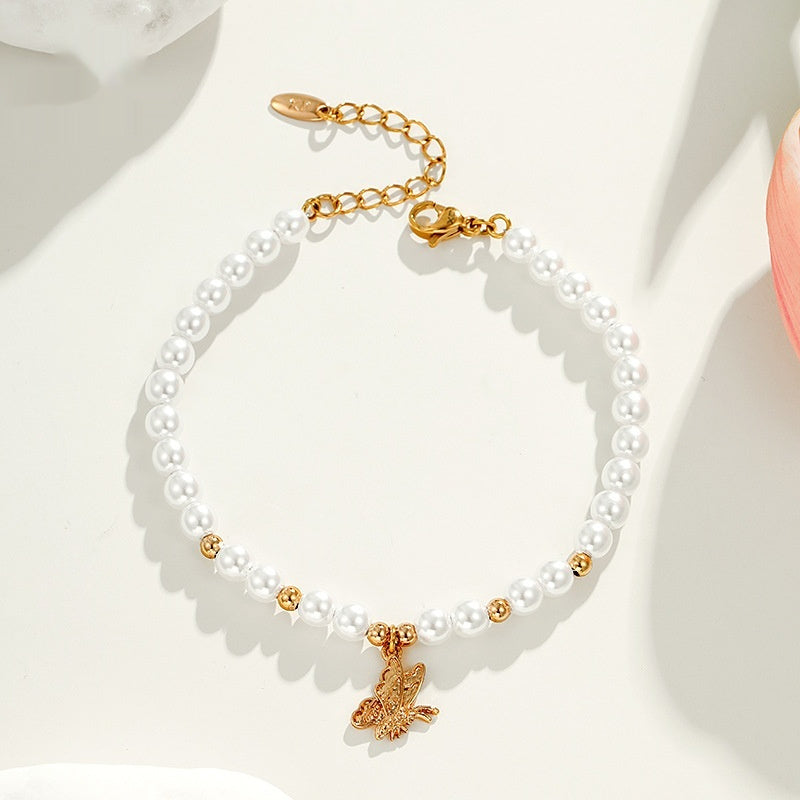 Butterfly Vintage High-grade Artificial Pearl Bracelet