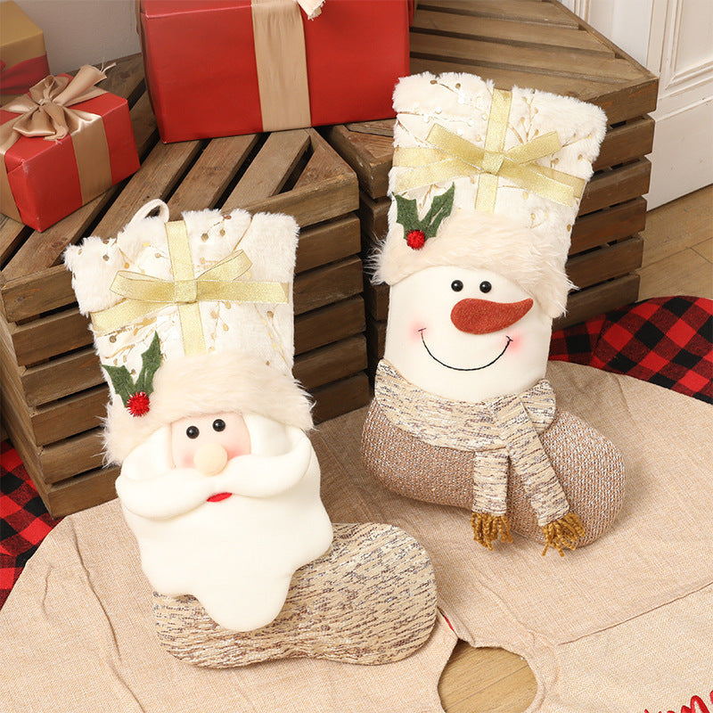 Calcetines navideños blancos estilo nórdico