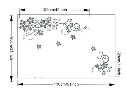 Adhesivo de vinilo para pared, diseño de flores