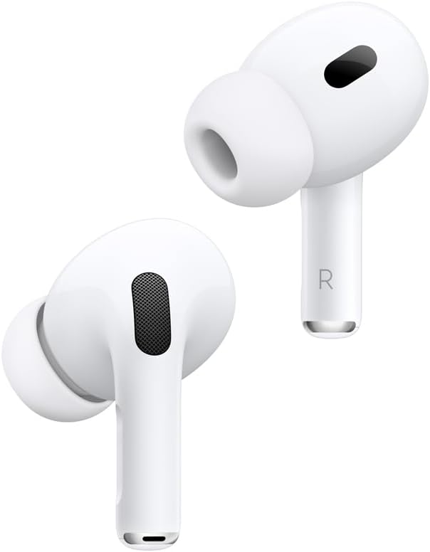 Audífonos inalámbricos AirPods Pro 2 de Apple, audífonos Bluetooth, Cancelación Activa de Ruido, Modo Ambiente, Audio Espacial Personalizado, Sonido de Alta Fidelidad, Chip H2, Carga USB-C