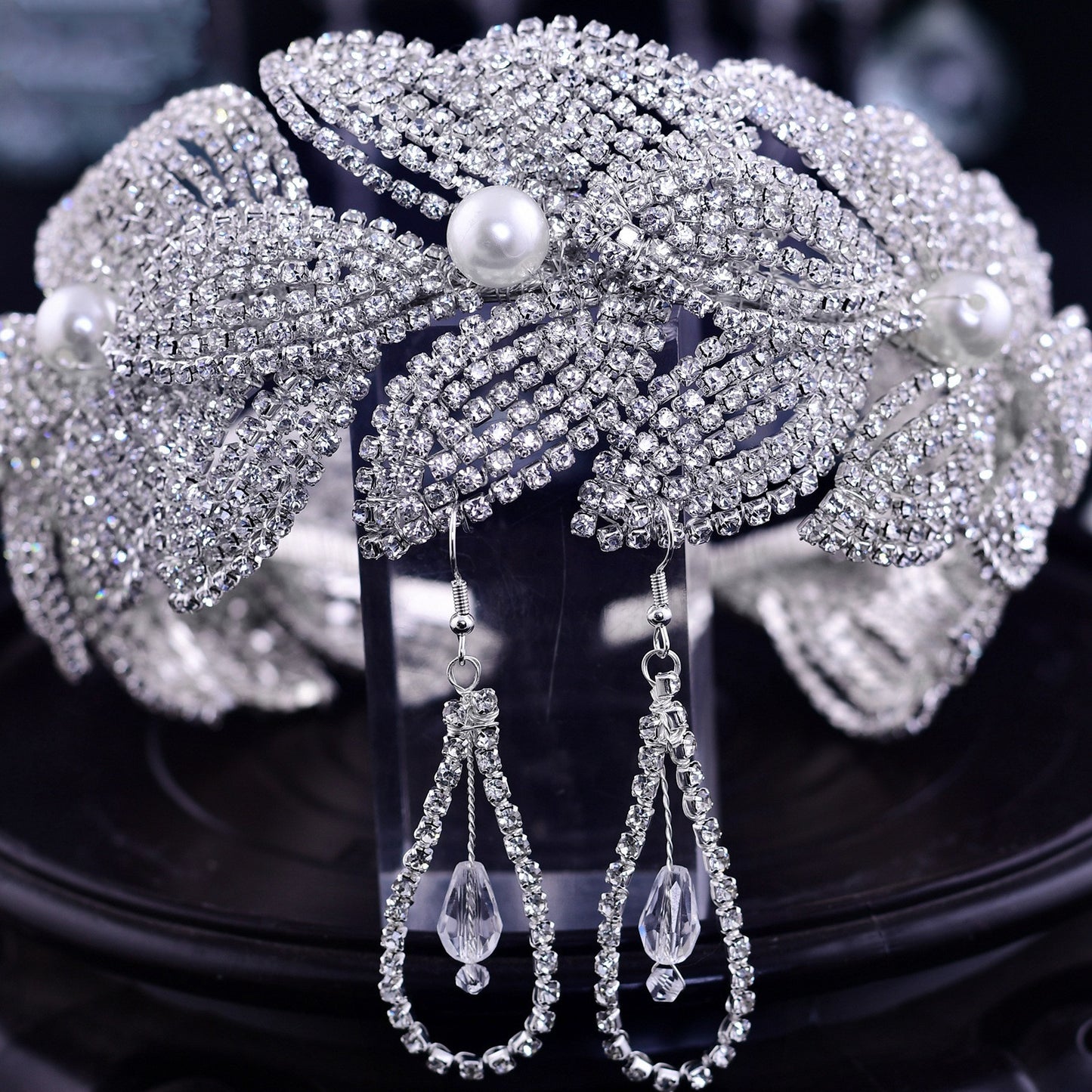 Rhinestone Leaf Handmade Headband Bridal Wedding Headdress