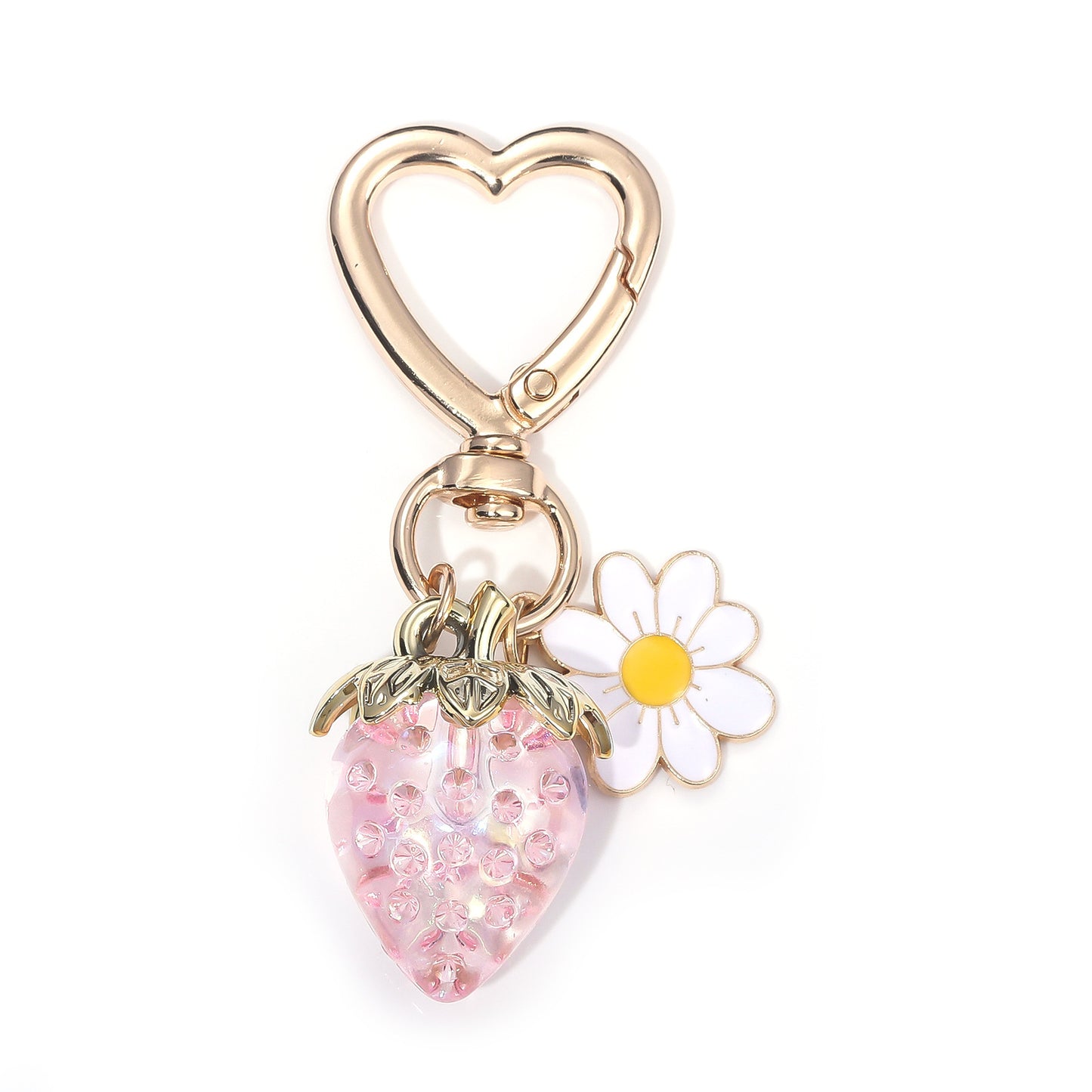 Accesorio llavero colgante con forma de corazón de fresa