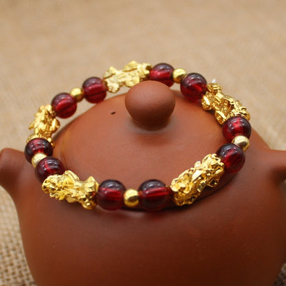 Pulsera Picchu bañada en oro de 8 mm Pulsera personalizada para mujer