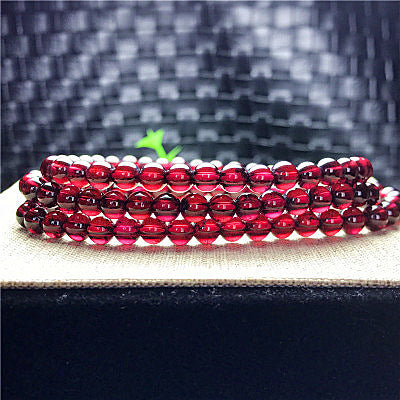 Pulsera de granate multicircular natural