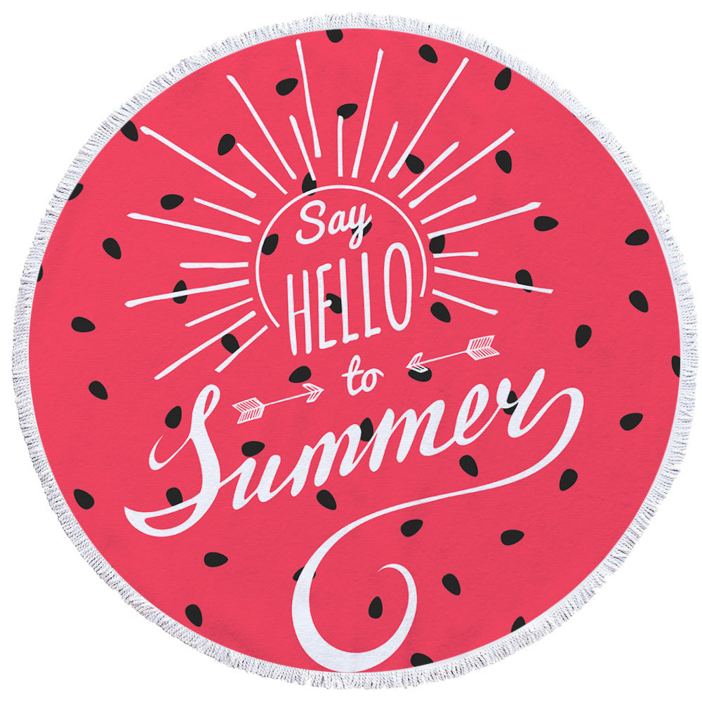 Summer round printed beach towel