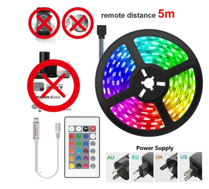 Luz LED con 5050RGB, resistente al agua, 24 IR, control de voz inteligente