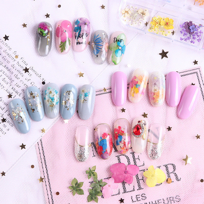 Nail Art Dried Flowers