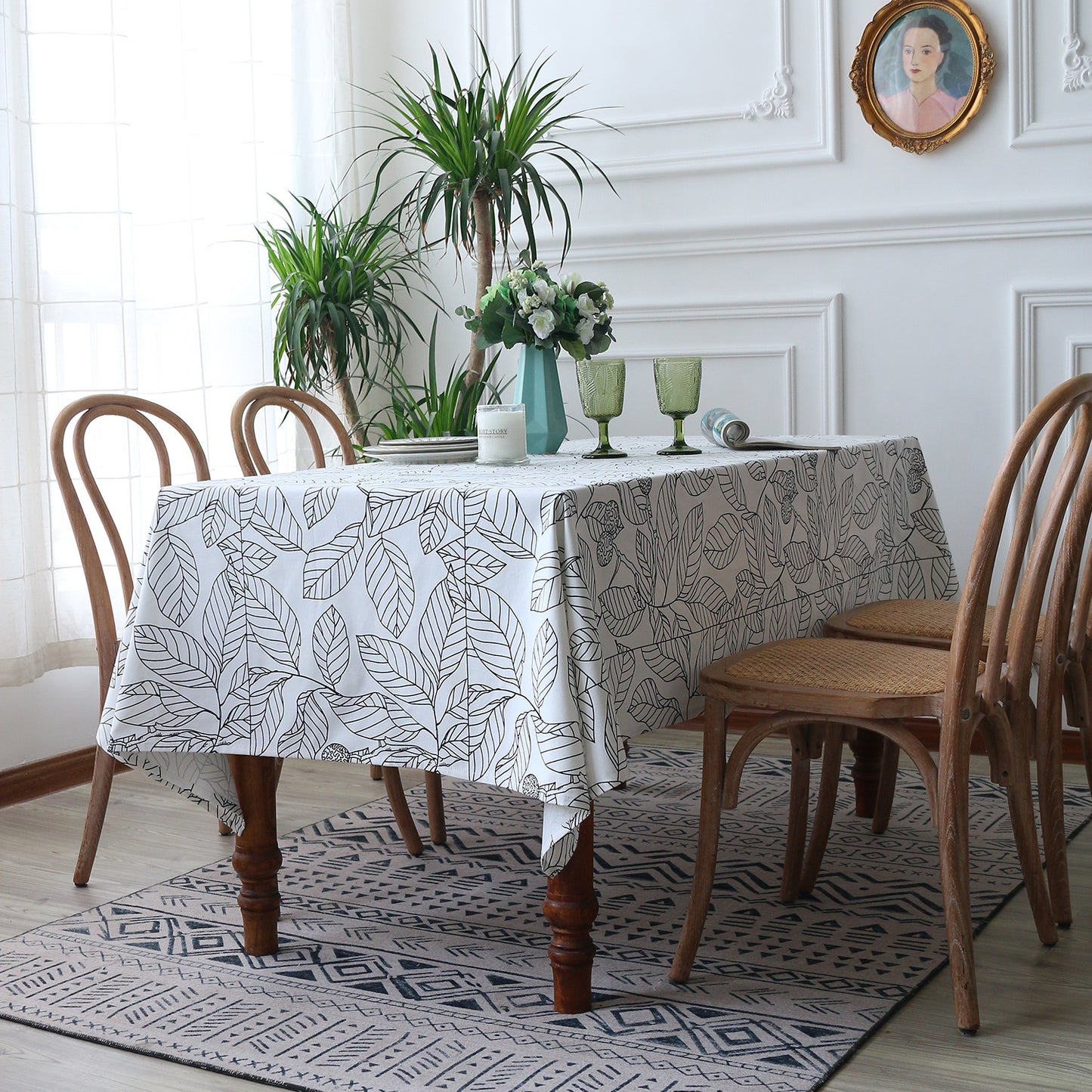 Mantel sencillo con estampado para mesa de café y comedor