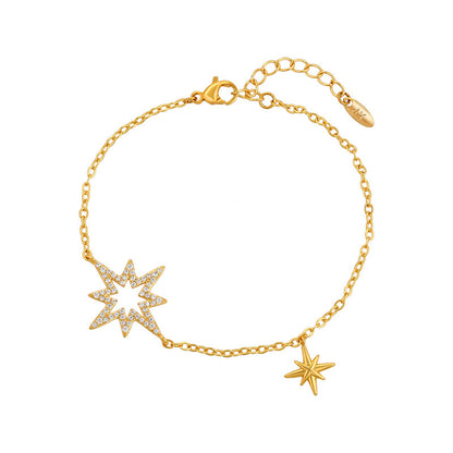 Pulsera de estrella de ocho aristas ajustable Estilo coreano Elegante Celebridad de Internet de alto sentido XINGX