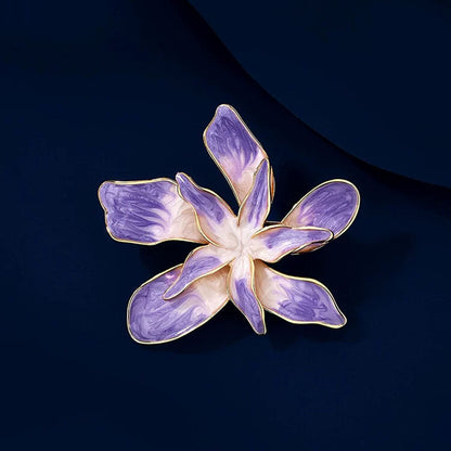 Broche de flor morada, elegante alfiler, accesorio para ropa