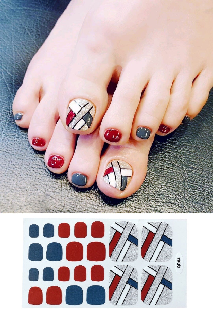 Nail Foot Sticker Cute Waterproof Foot Nail Sticker