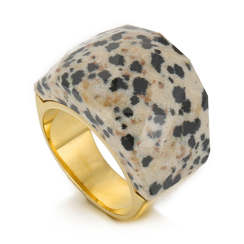 Anillo de piedra natural de moda para mujer