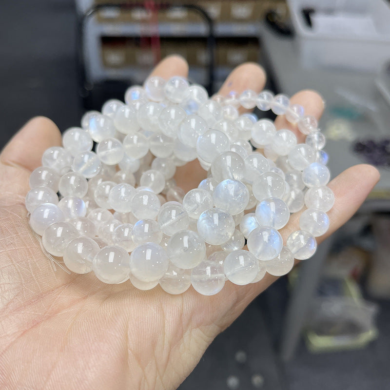 Pulsera de cuerpo de crema natural con luz de luna azul para niñas sencilla