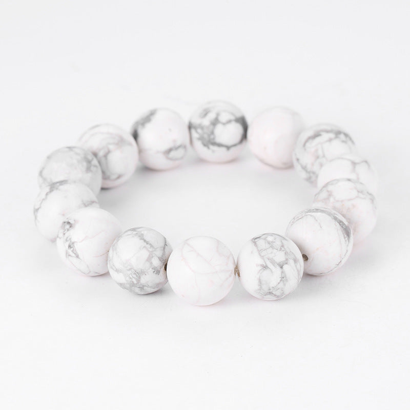 Grade A White Turquoise Single Circle Stretch Bracelet