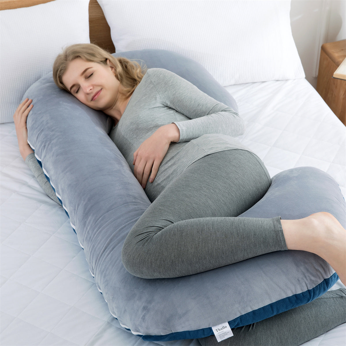 Almohada multifuncional plegable para dormir de cuerpo entero en forma de C para embarazadas