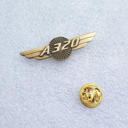 Vintage Copper Style Pilot Aviation Metal Brooch