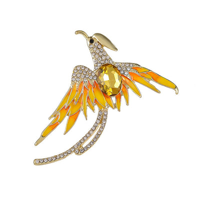 Color Painting Oil High-grade High-end Elegant Phoenix Brooch