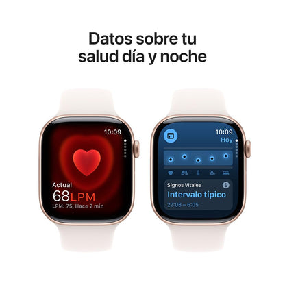 Apple Watch Series 10 GPS • Caja de Aluminio Negro Azabache de 42 mm • Correa Deportiva Negra - S/M 