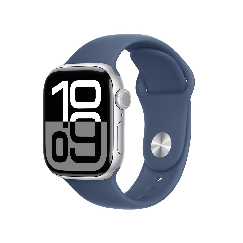 Apple Watch Series 10 GPS • Caja de Aluminio Negro Azabache de 42 mm • Correa Deportiva Negra - S/M 