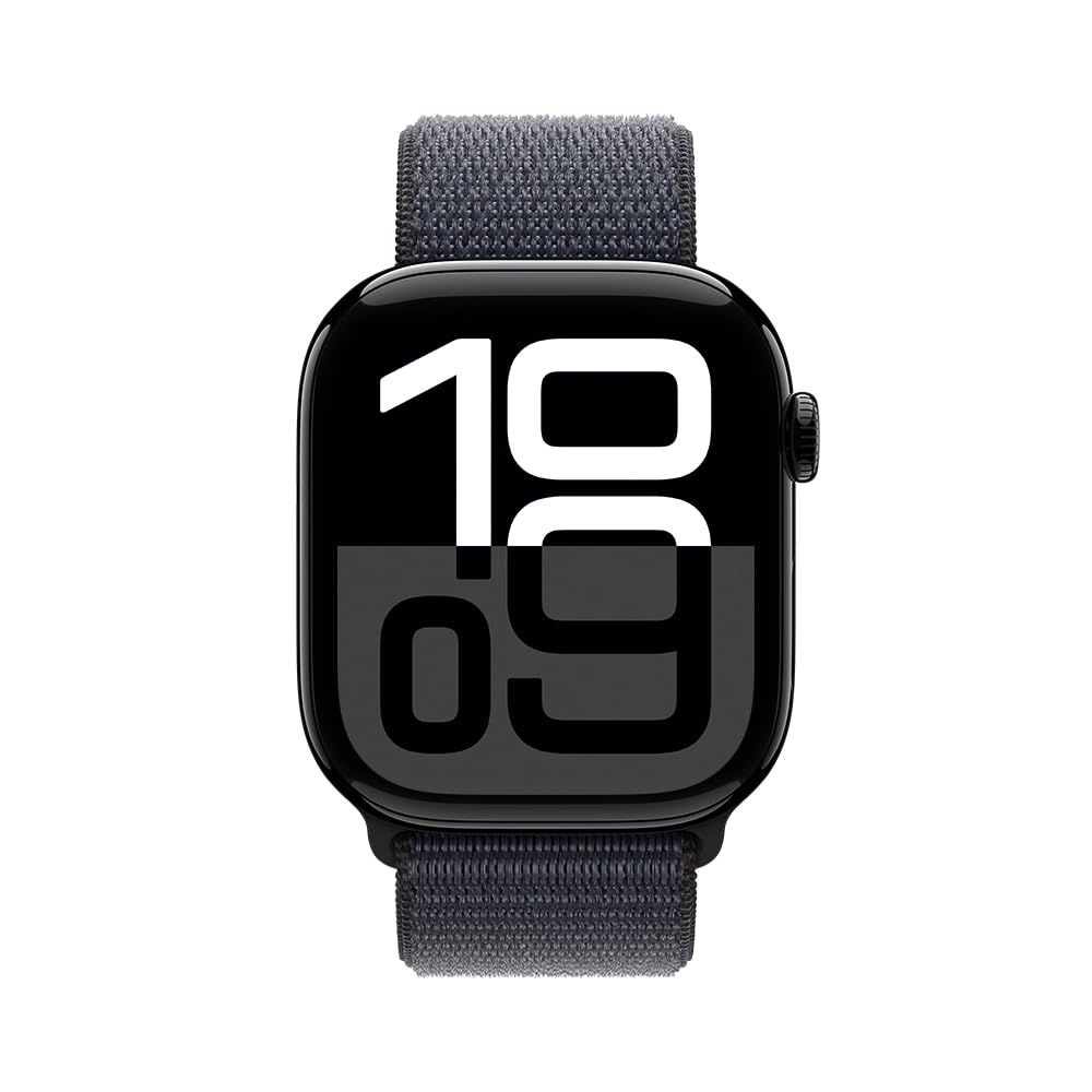 Apple Watch Series 10 GPS • Caja de Aluminio Negro Azabache de 42 mm • Correa Deportiva Negra - S/M 