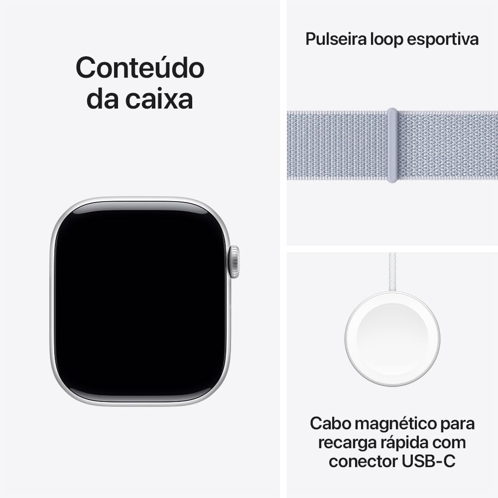 Apple Watch Series 10 GPS • Caja de Aluminio Negro Azabache de 42 mm • Correa Deportiva Negra - S/M 