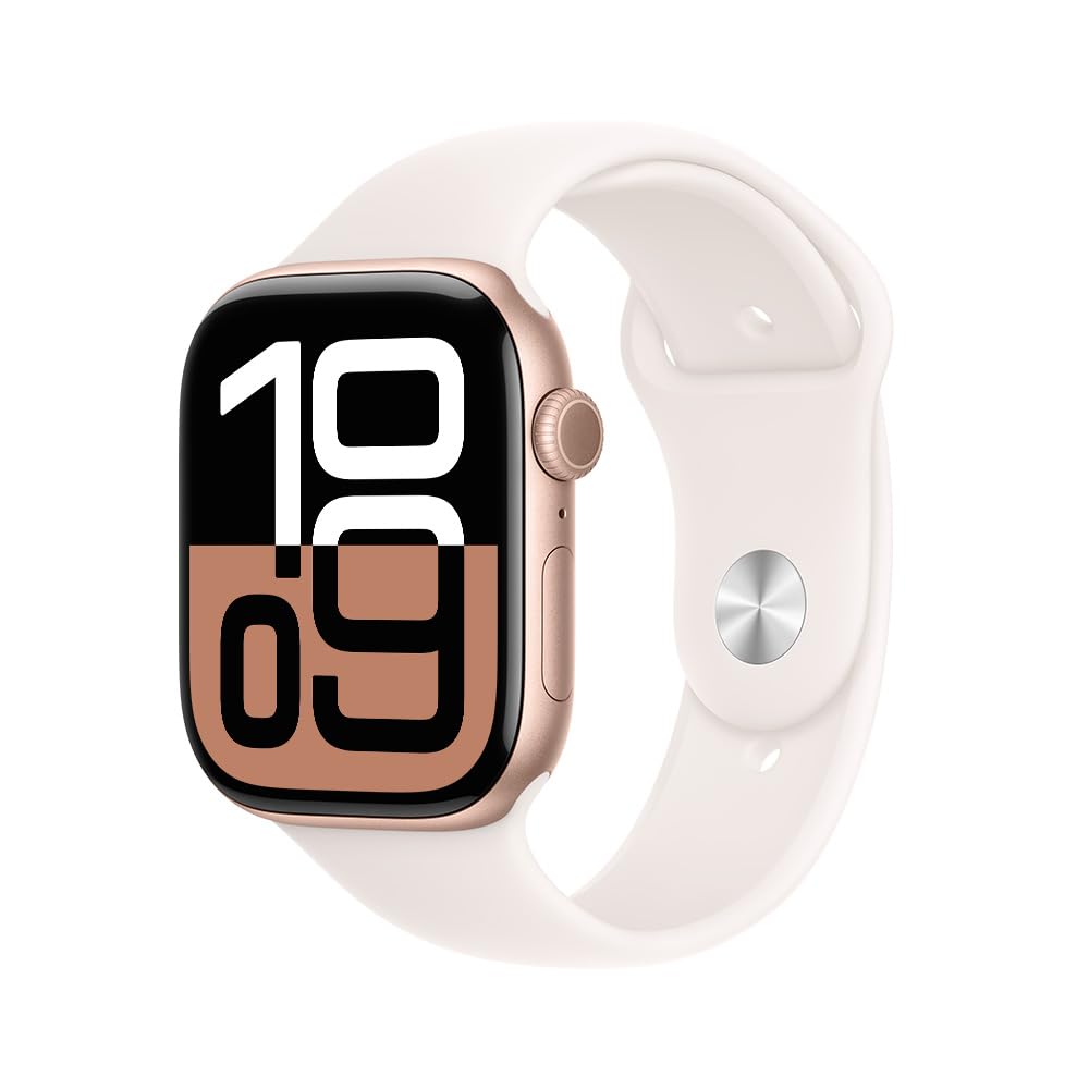 Apple Watch Series 10 GPS • Caja de Aluminio Negro Azabache de 42 mm • Correa Deportiva Negra - S/M 