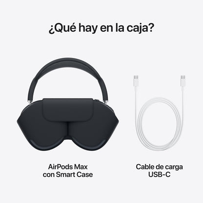 Audífonos inalámbricos AirPods MAX de Apple, Cancelación Activada de Ruido Nivel Pro, Modo Ambiente, Audio Espacial Personalizado, Carga USB-C, audífonos Bluetooth para el iPhone - Azul Medianoche