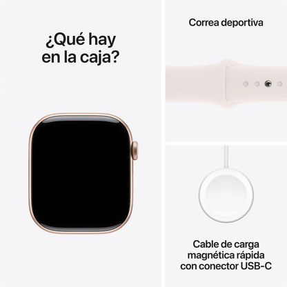 Apple Watch Series 10 GPS • Caja de Aluminio Negro Azabache de 42 mm • Correa Deportiva Negra - S/M 