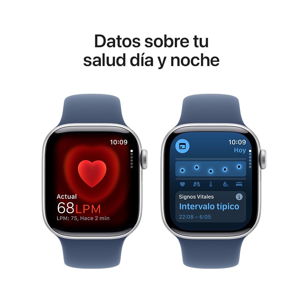 Apple Watch Series 10 GPS • Caja de Aluminio Negro Azabache de 42 mm • Correa Deportiva Negra - S/M 