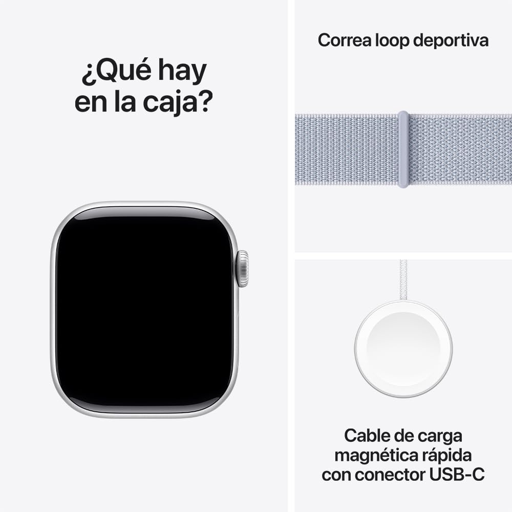 Apple Watch Series 10 GPS • Caja de Aluminio Negro Azabache de 42 mm • Correa Deportiva Negra - S/M 