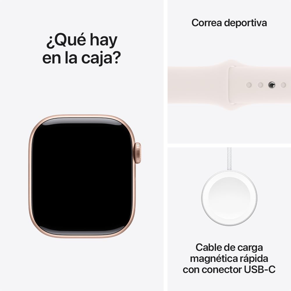 Apple Watch Series 10 GPS • Caja de Aluminio Negro Azabache de 42 mm • Correa Deportiva Negra - S/M 