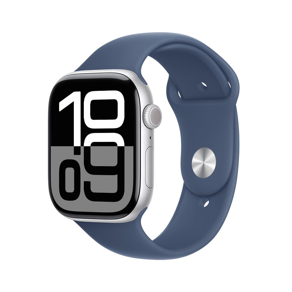 Apple Watch Series 10 GPS • Caja de Aluminio Negro Azabache de 42 mm • Correa Deportiva Negra - S/M 