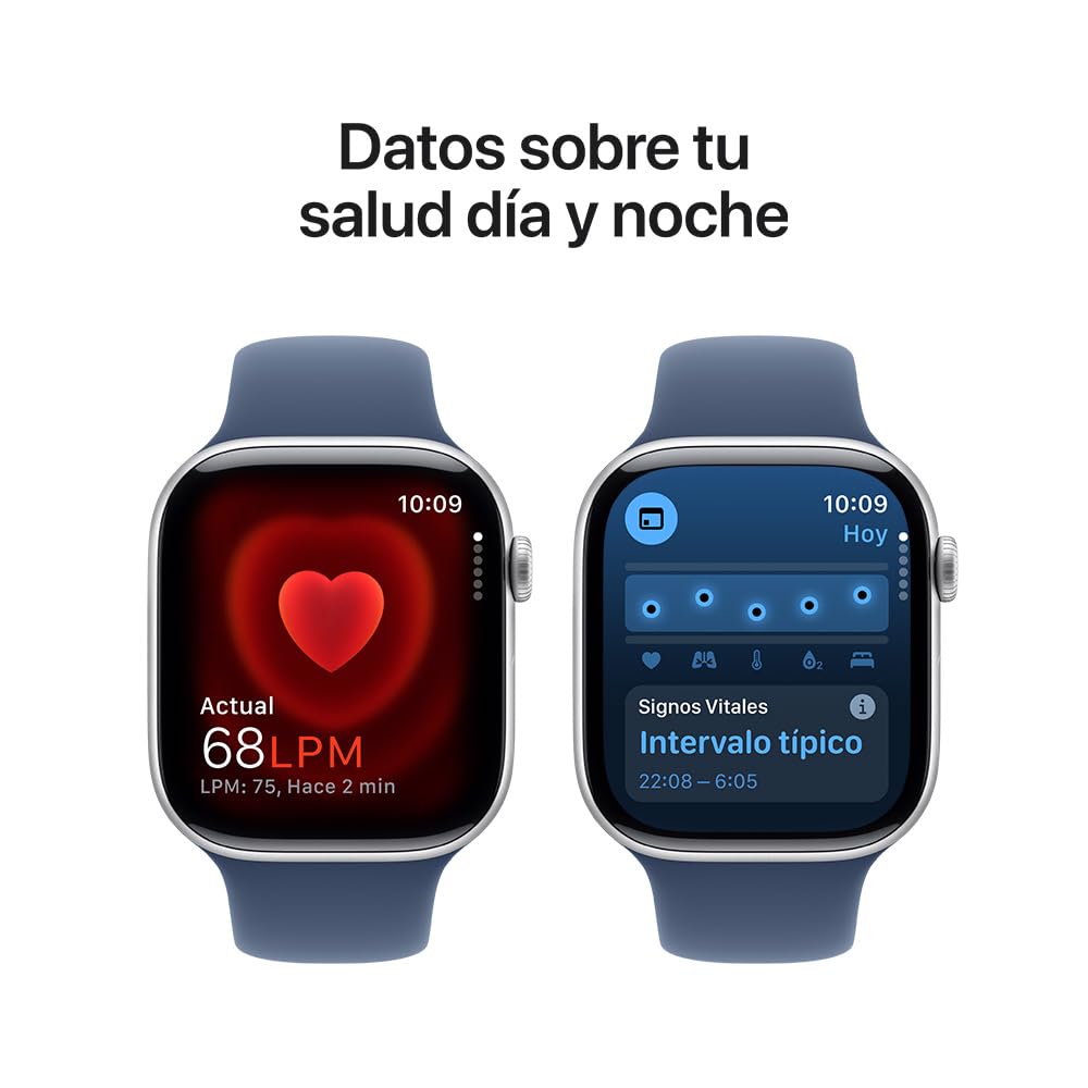 Apple Watch Series 10 GPS • Caja de Aluminio Negro Azabache de 42 mm • Correa Deportiva Negra - S/M 