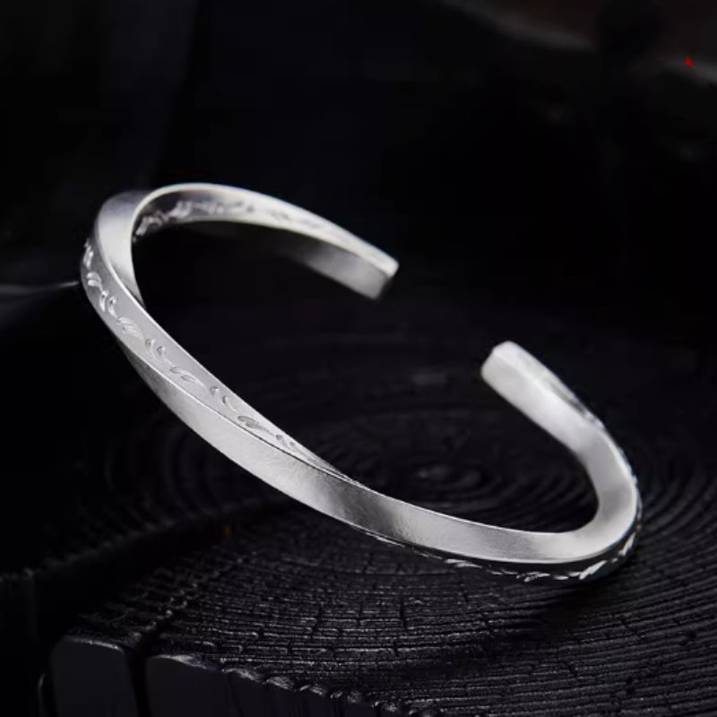 999 Sterling Silver Viking Battle Bracelet Men's Bracelet