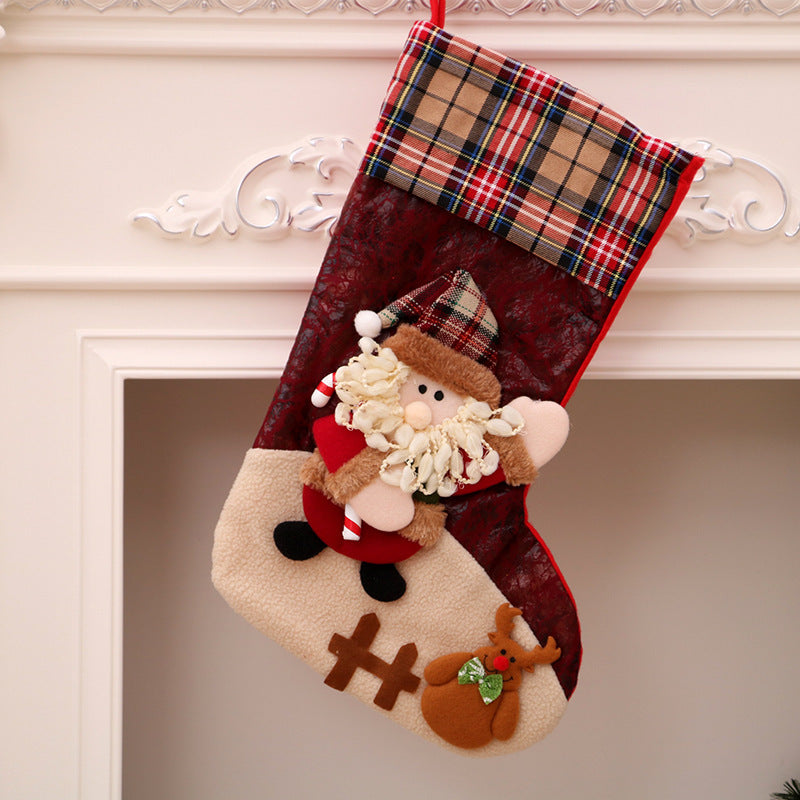 Adornos navideños Calcetines de Papá Noel Colgante de árbol de Navidad Calcetines navideños Bolsa de regalo Bolsa de Navidad