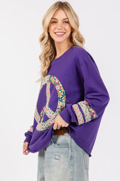 Blusa de manga larga con apliques de paz de SAGE FIG