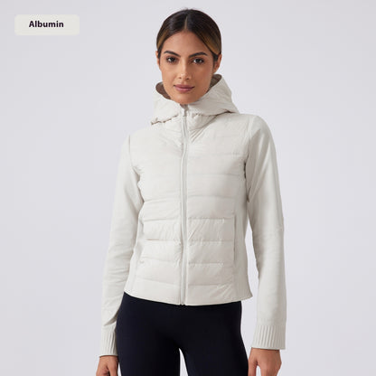 Chaqueta de plumón con capucha fina para mujer, resistente al viento, impermeable y cálida