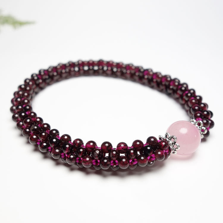 Garnet DIY Hand-knitted Bracelet