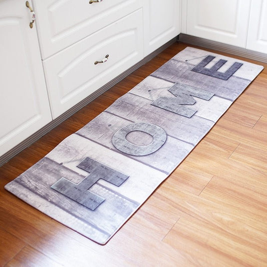 Alfombra de baño y cocina con estampado largo