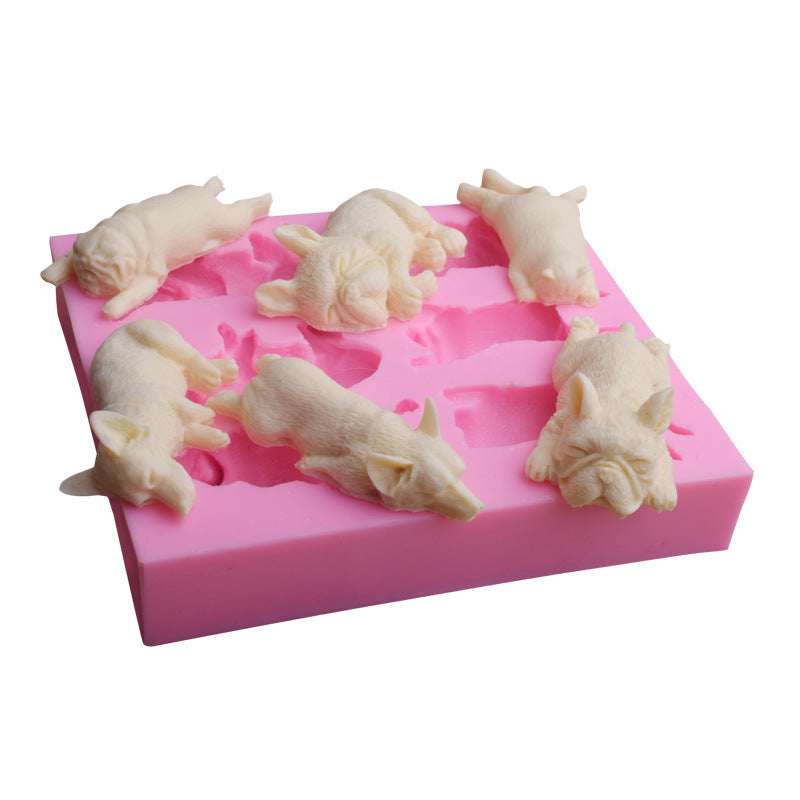 Molde de silicona para perro, león, tigre, oso, molde para fondant, herramienta para hornear galletas, repostería, azúcar, decoración, arcilla, manualidades, gelatina