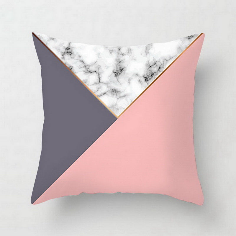 Funda de almohada decorativa abstracta geométrica rosa