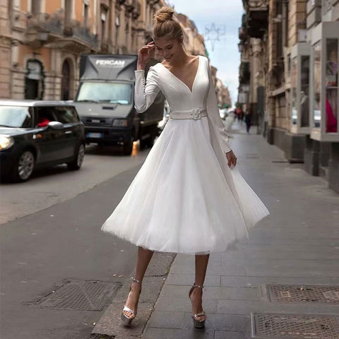 Vestido de novia corto para mujer Vestido de noche