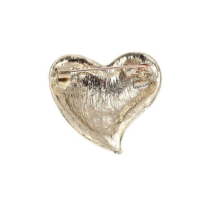 Broche de diamantes en forma de corazón para mujer, broche vintage con diamantes de imitación